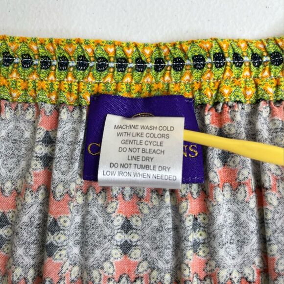 Caravan Creations Maxi Skirt Multiprint Tiered Boho Peasant Pull On Women Large - Picture 9 of 13